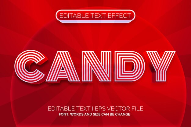 red candy cartoon Editable Text Effect