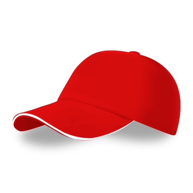 Vector red cap mockup realistic style vector illustration