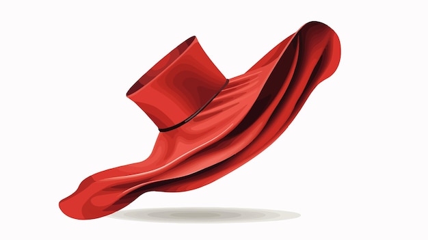 Vector a red cape is draped over a white background