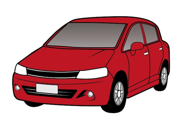 Red car cartoon Vehicle vector art