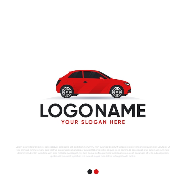 Red Car Logo Design Premium Vector