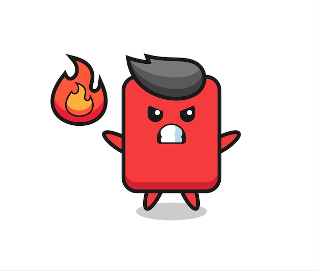 Red card character cartoon with angry gesture , cute style design for t shirt, sticker, logo element