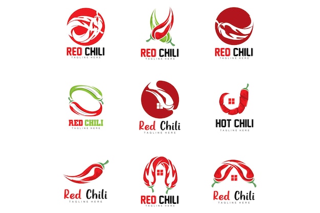 Red Chili Logo Hot Chili Peppers Vector Chili Garden House Illustration Company Product Brand Illustration