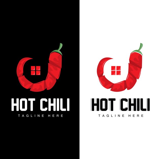 Red Chili Logo Hot Chili Peppers Vector Chili Garden House Illustration Company Product Brand Illustration