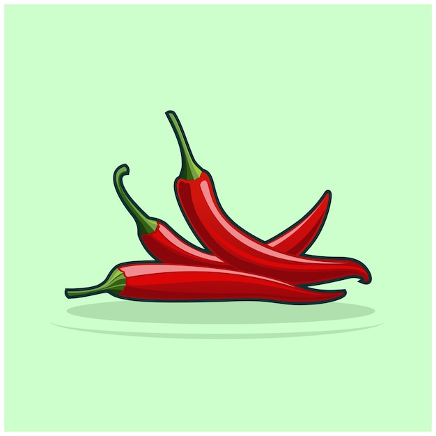 Red chili logo and illustration design inspiration