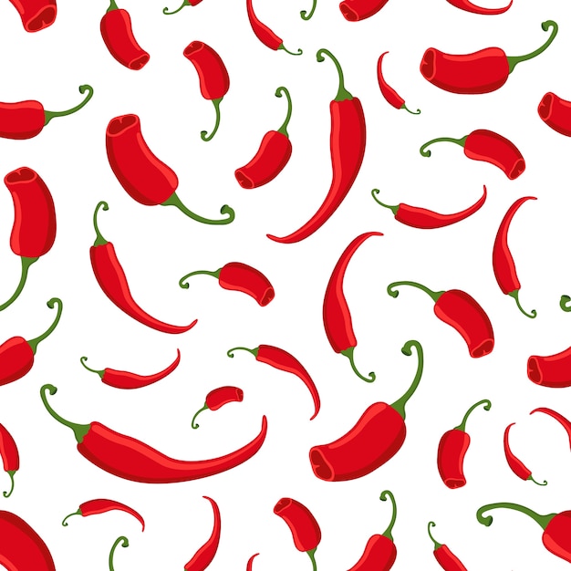 Red chili pepper seamless pattern