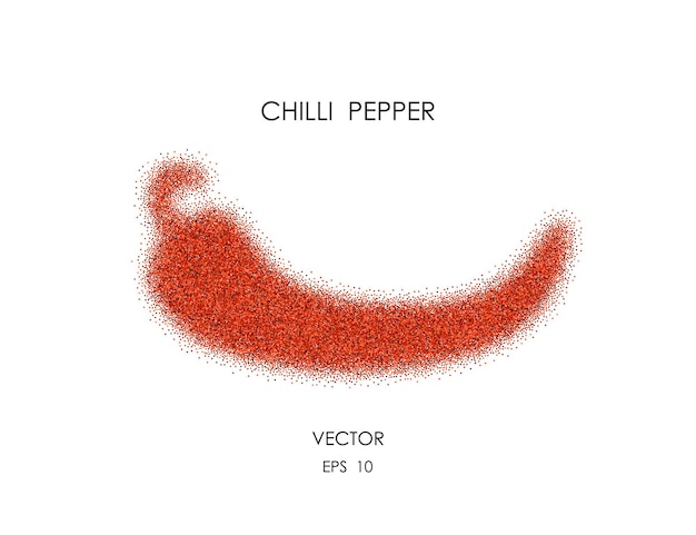 Red chilli pepper shape Scattered ground pepper