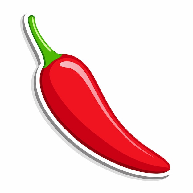 Red chilli sticker on a isolated white background 10