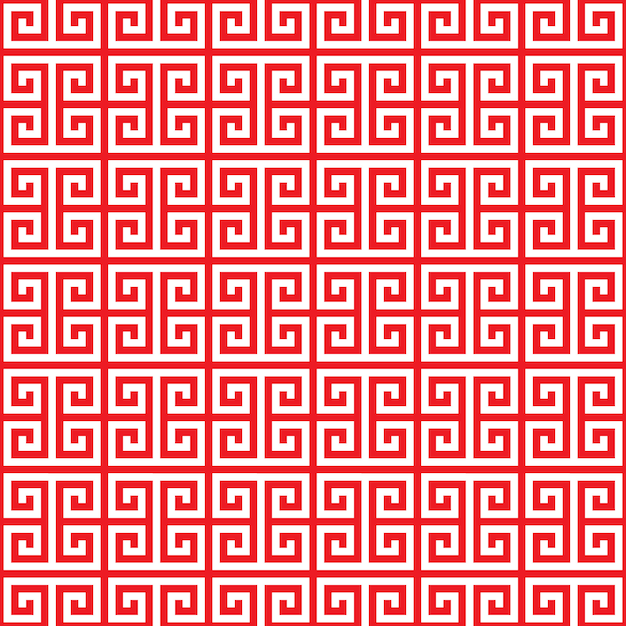 Red chinese pattern seamless on white