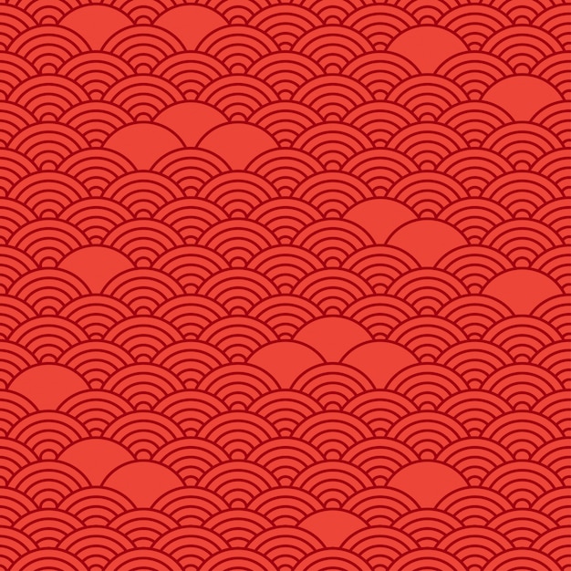 Red chinese seamless pattern, oriental background. 