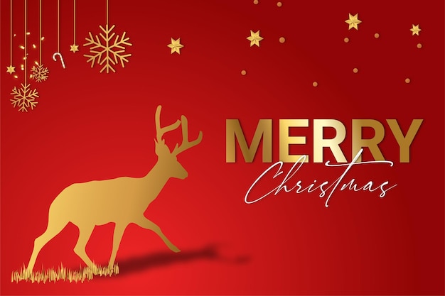 Red Christmas Deer Banner