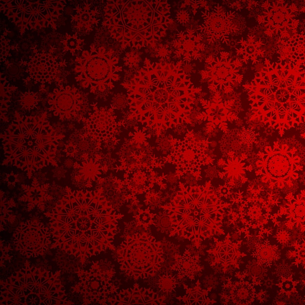 Red Christmas snowflake background.