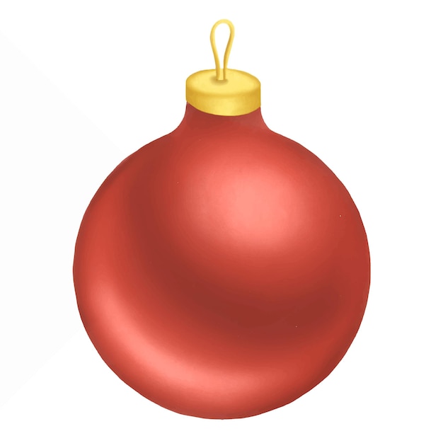 Red christmas tree ball vector illustration