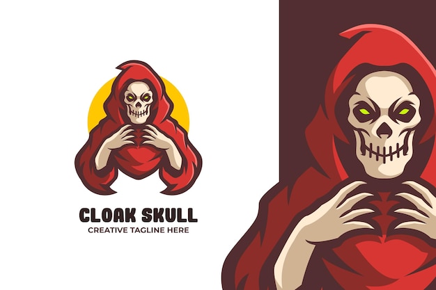 Red Cloak Skull E-sport Mascot Logo