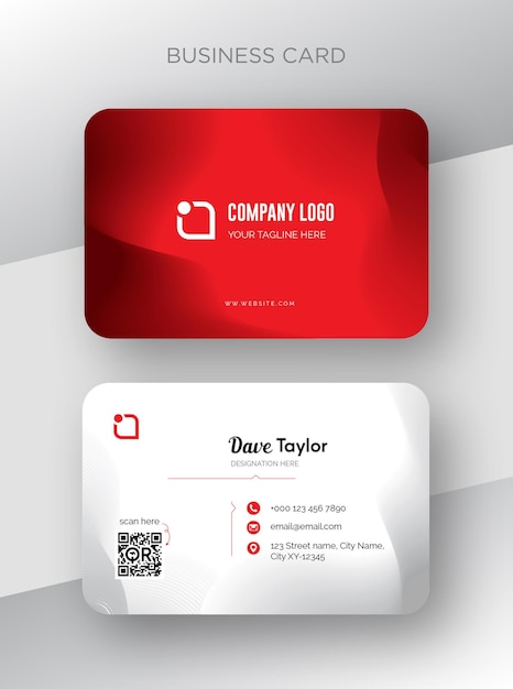 Red color blended corporate business visiting card