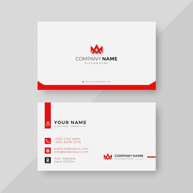 Red color business card creative design