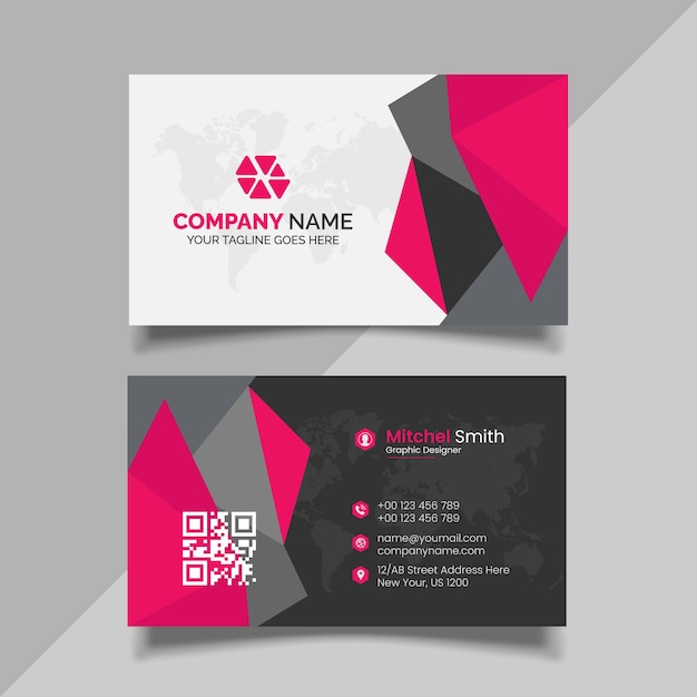 Red Color Business Card, Modern business card design