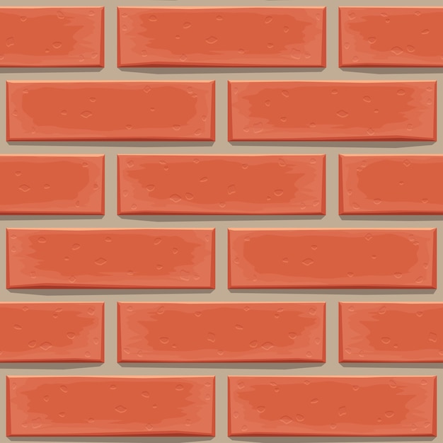 Red color realistic brick wall seamless pattern