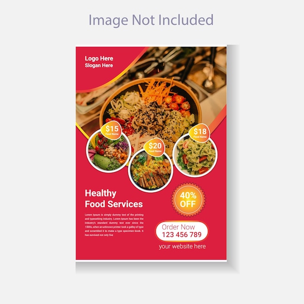 Red Color Restaurant Food Flyer Template