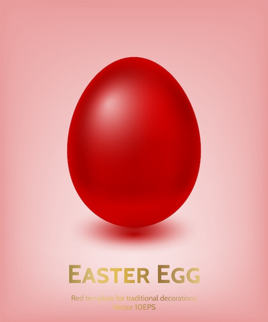 Red Coloured Easter Egg Template