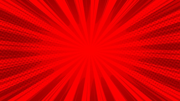 Red comic pop art vintage background with halftone dots