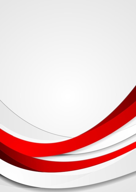 Red corporate waves abstract flyer background