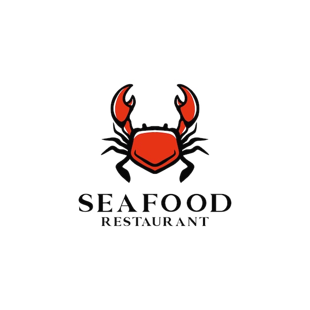 Red crab seafood restaurant icon logo design