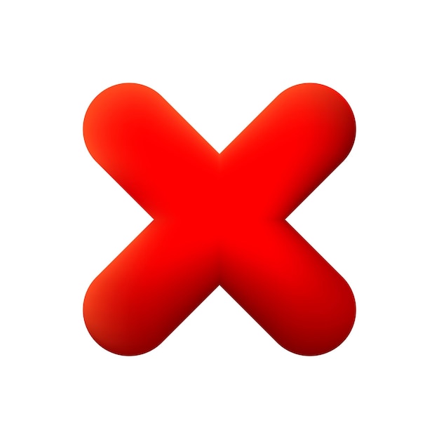 red cross icon rejection icon isolated