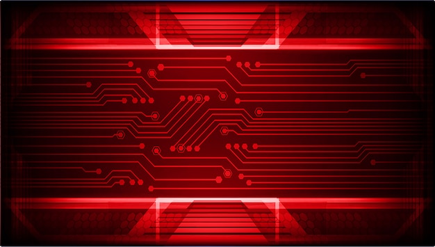 red cyber circuit future technology concept background