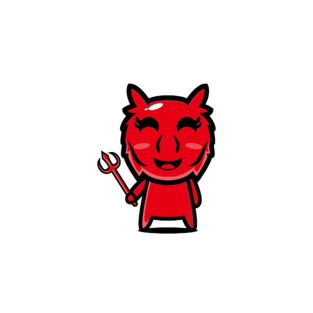 Red devil character cartoon vector design mascot art