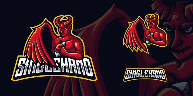 Red Devil Gaming Mascot Logo for Esports Streamer and Community