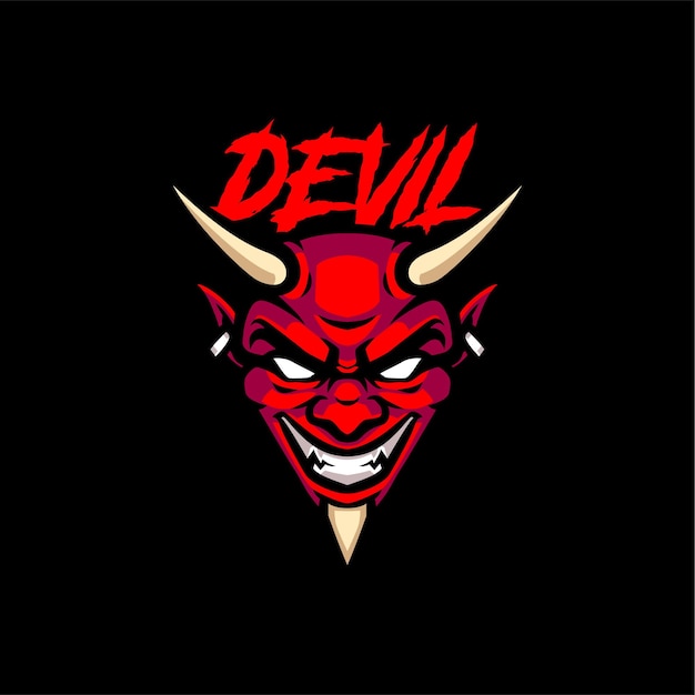 Red devil head mascot logo