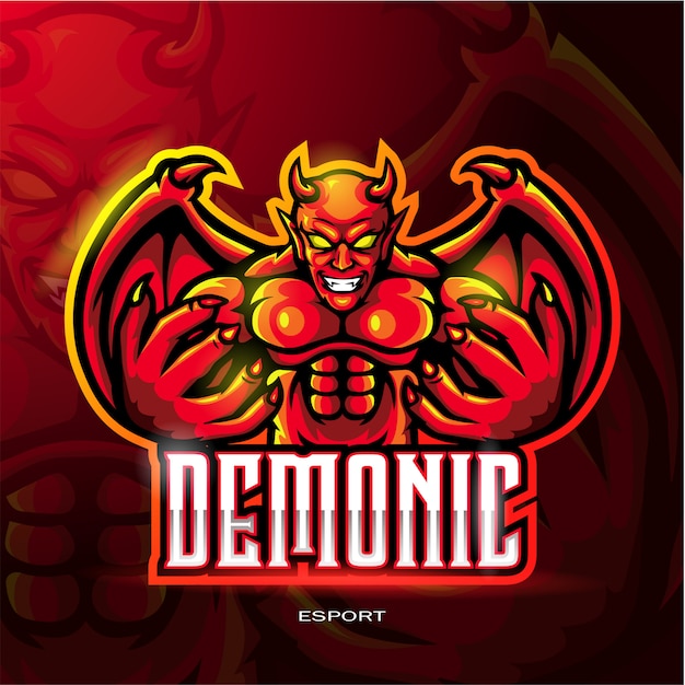 Red devil mascot logo for electronic sport gaming logo