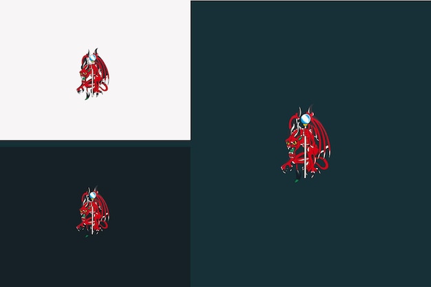 Red devil and wings vector illustration design