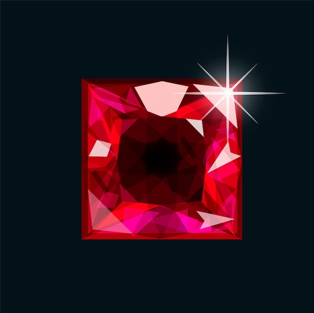 Red diamond cartoon vector illustration