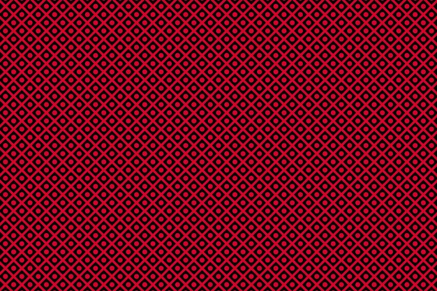 Vector red dot circle and rhombus line grid pattern geometric vector