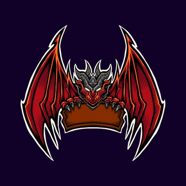 Red Dragon logo mascot     Illustration