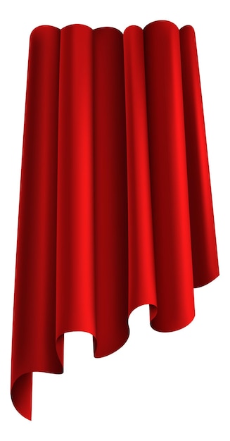 Red drapery Realistic luxury velvet fabric folding