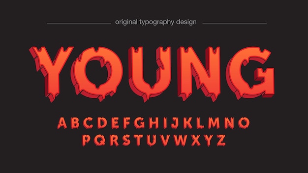 red dripping 3d typography