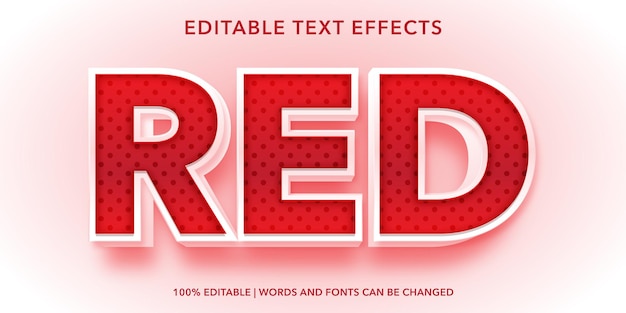 red editable text effect