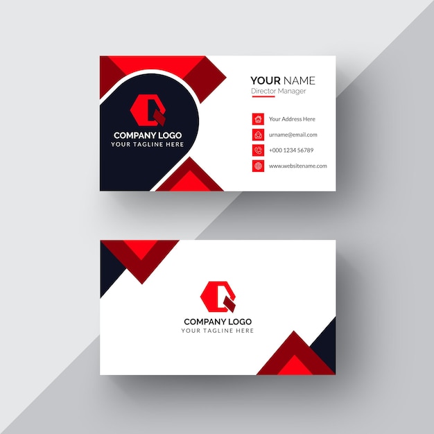 Red elegant business card template