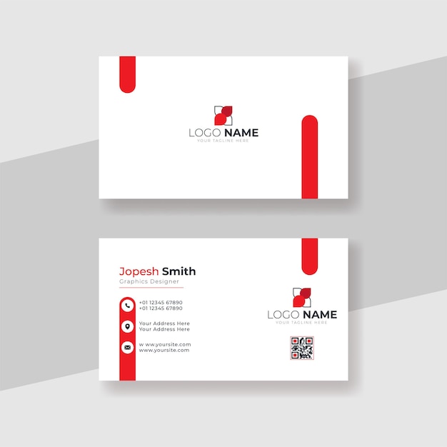 Red elegant corporate business card