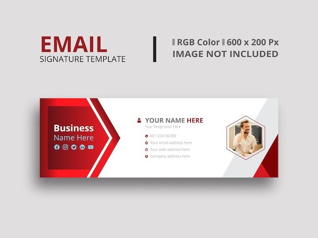 Red Email Signature Template