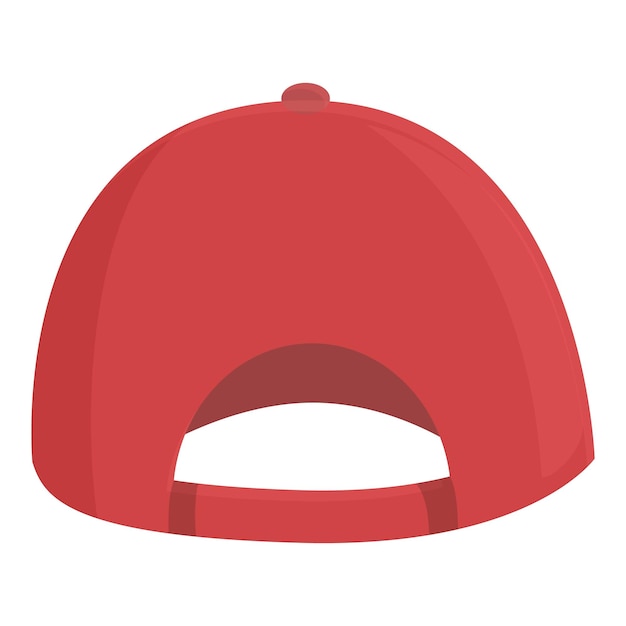 Red fashion cap icon cartoon vector Uniform front Sport blank