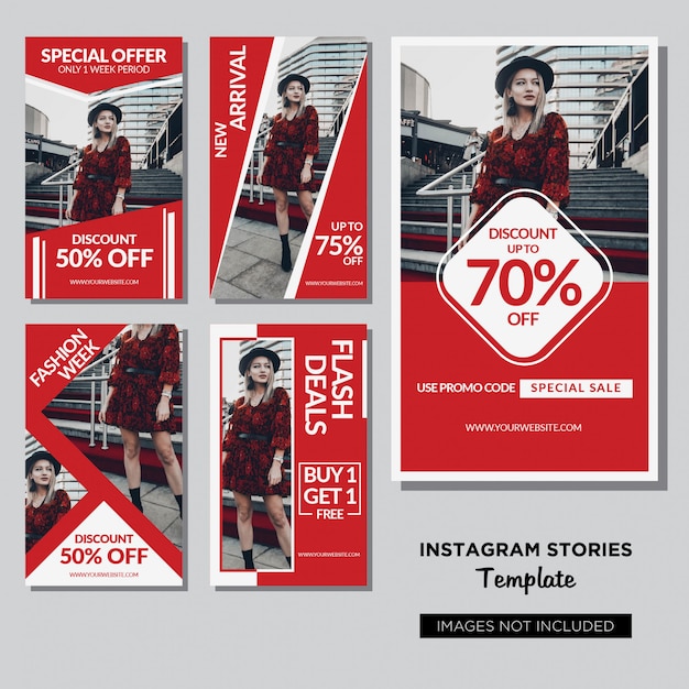 Vector red fashion social media post 