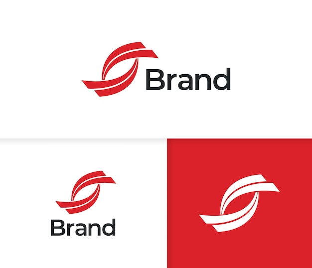 Red financial logo set design