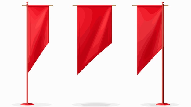 Vector red flags on a white background