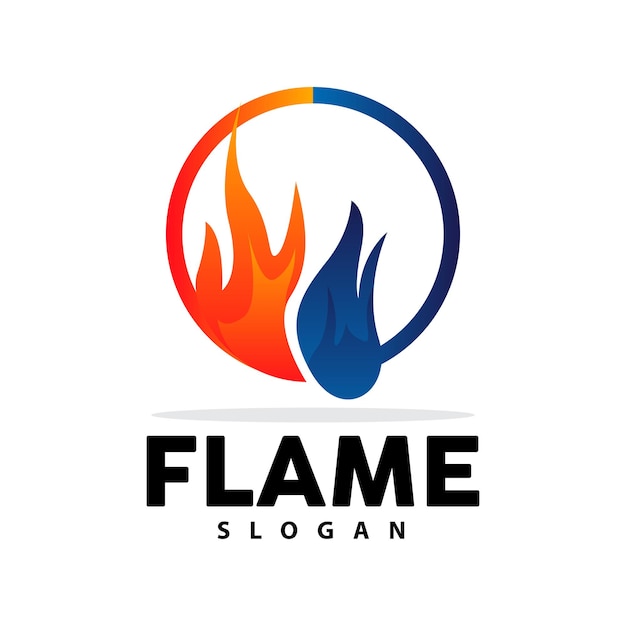 Red Flame Logo Burning Heat Fire Vector Fire Logo Template Icon Design