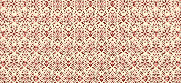 Red floral pattern in classical style vector background