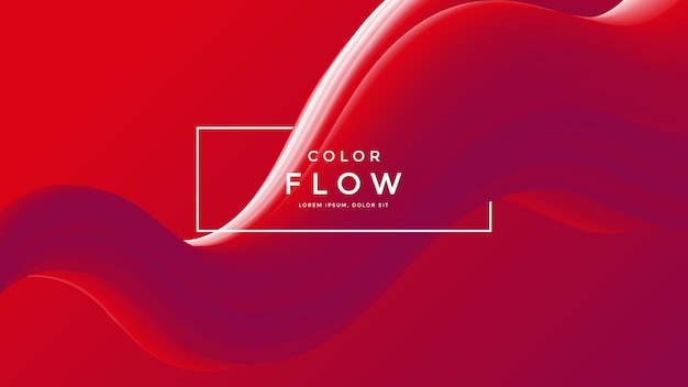 Red fluid wave background Duotone geometric compositions with gradient 3d flow shape